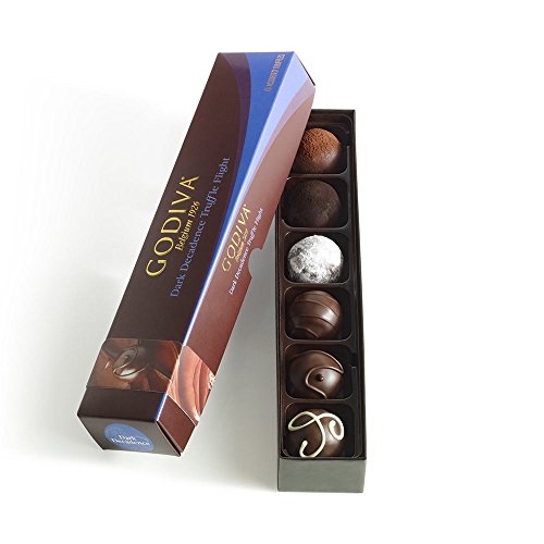 Godiva Chocolatier Flight Chocolate Truffle, Dark Decadence, 6 Count