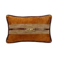 HiEnd Accents Highland Lodge Suede Buckle Pillow, 12x19