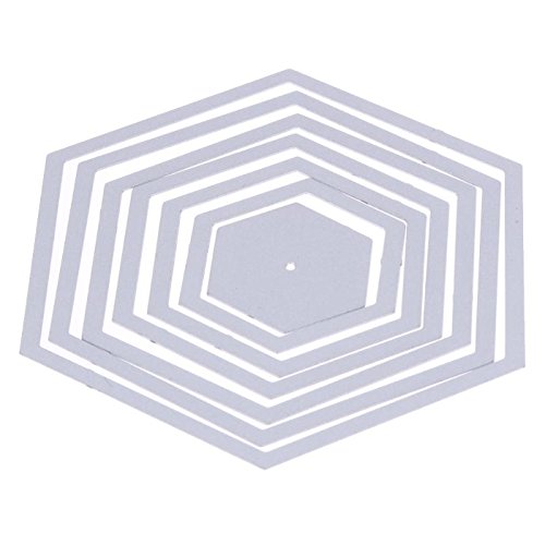 Xiaolanwelc@ Hexagon Spiral Die Cuts Metal Cutting Dies for Scrapbooking Embossing Folder Suit Paper Card Craft Decoration - Thumbnail 5