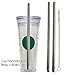 Travel Mug Replacement Straws- 2qty - Stainless Steel Drink for Hot & Cold Grande To-Go Drinking Tumbler Rambler Cups