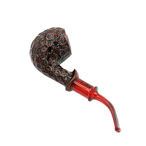 Home-organizer Tech Hand Carved Resin Smoking Pipe Tobacco Pipe with Pipe Accessories True Man's Essential Fashion Decoration Choice (Resin)