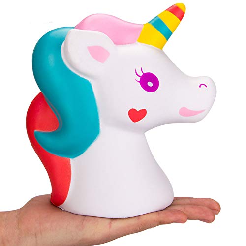 R.HORSE Jumbo Cute Unicorn Kawaii Cream Scented Squishies Slow Rising Decompression Squeeze Toys for Kids or Stress Relief Toy Hop Props, Decorative Props Large (Jumbo Unicorn)