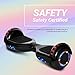 NHT Electric Hoverboard Self Balancing Scooter with Built-in Bluetooth Speaker LED Lights - Safety Certified For Adult Kids Gift (_Black)