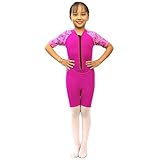 Kids Wetsuit Shorty Thermal Swimsuit, 3mm 2mm Neoprene Suit Front Zip for Boys Girls Toddler Youth Swimming,Diving,Snorkeling,Surfing, SS005