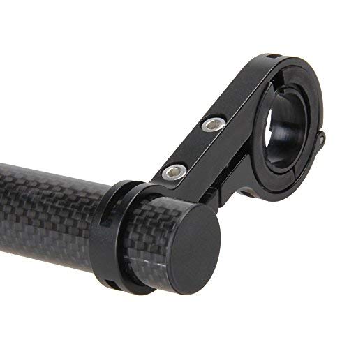 PGMJ 7.88"/31.8MM Bicycle Double Handlebar Extensions Bike Mounts Carbon Fiber Bracket with Bicycle Front Light Clamp(Black)