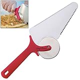 Latest 3-In-1 Pizza Cutter Wheel / Server / Slicer - Sharp Stainless Steel Blade To Cut Pizza and Sticky Cheese - Dishwasher Safe - Award Winning Pizza Slicer Comes With Lifetime Replacement Warranty