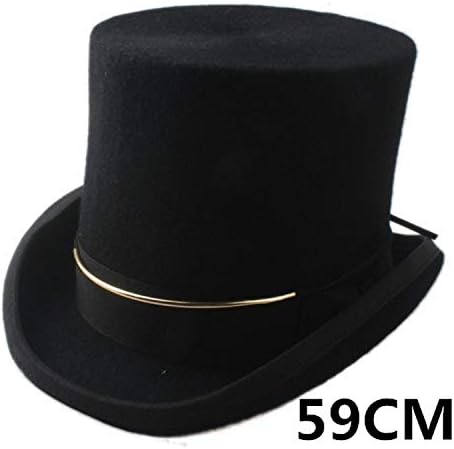 15CM Pure Wool Steampunk Fedora Hat Top Hat for Women Men President Traditional Beaver Party Hat