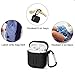 NYKKOLA AirPods Case, 3 in 1 AirPods Accessories Set Protective Silicone Cover and Skin Compatible Apple AirPods Charging Case with Keychain/Anti-Loss Strap (Black)