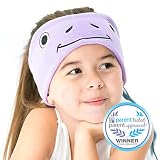 CozyPhones Kids Headphones Volume Limited with Ultra-Thin Speakers & Super Soft Fleece Headband - Perfect Toddlers & Children's Earphones for Home, School & Travel - Purple Froggy