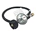 Gauge Master Premium 2 Foot Universal QCC1 Low Pressure LP Propane Regulator - BBQ Grill Replacement Hose fits Most LP Gas Grills, Heaters and Fire Pit Table - 3/8