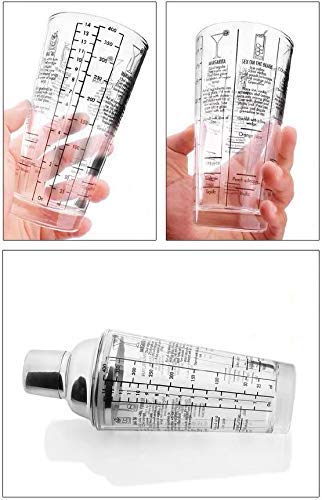 RESPEKT Ultima Mixology Barkeeper-Set, Glas, Cocktail-Shaker + integriertes Julep-Sieb | Edelstahl, Stößel, Messbecher… – Bild 4