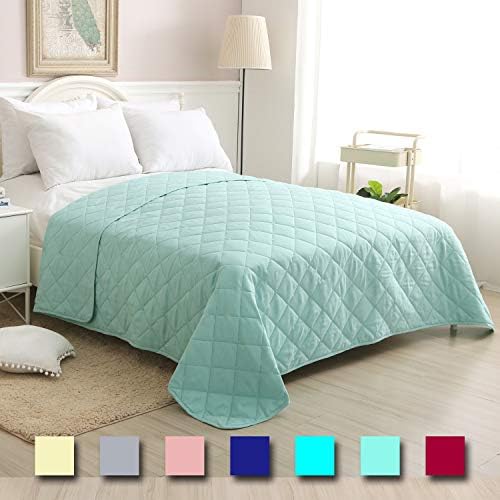 CottonTex Super Soft Bedspread Mint Green,Twin Size 68x86 Inches Diamond Pattern Lightweight Hypoallergenic Microfiber Bed Coverlet Quilt