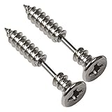 New Fashion Color Piercing 3D Cross Screws Ear Stud Earrings Lag spike Hip-Hip Earring Youth Men/Women (6 Silver)