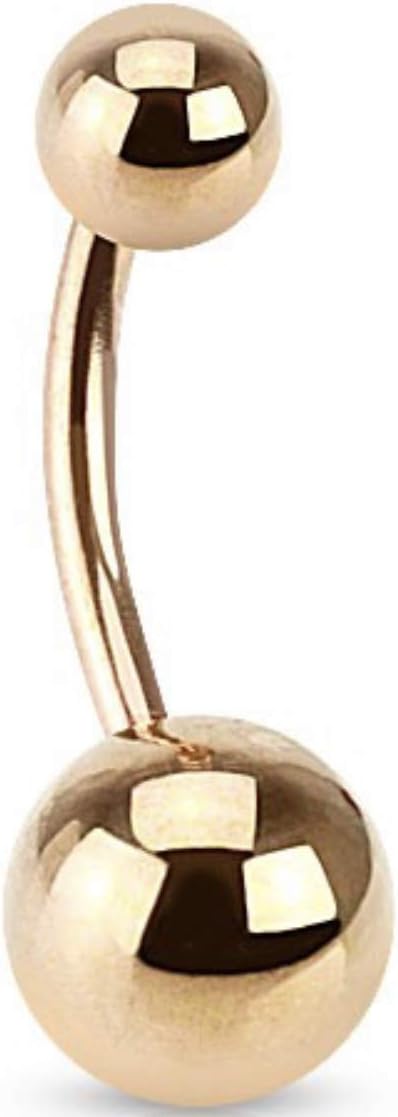 ALL SIZES 8mm, 10mm, 12mm rose gold basic non Dangle Belly Bar Navel Ring - Pegasus Body Jewellery Amazon Shop