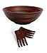 Lipper International 274-3 Cherry Finished Footed Serving Bowl with 2 Salad Hands, Large, 13.75