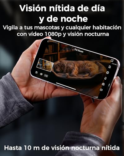 VIRTAVO XD1 Indoor WiFi Surveillance Camera 1080P Dual Lens, 2 Views in 1 Screen, Night Vision, Smart Tracking, Two-Way Audio, PTZ 360° for Baby/Pets/Home Security