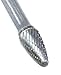 Forney 60125 Tungsten Carbide Burr with 1/4-Inch Shank, Tree Radius, Dark Grey, 3/8-Inch