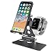 VASIVO 3 in 1 Universal Desktop Aluminum Folding Cellphone Stand Compatible with Watch,iPhone X 6 6s 7 8 Plus, Samsung, Android, Switch, iPad and Tablet