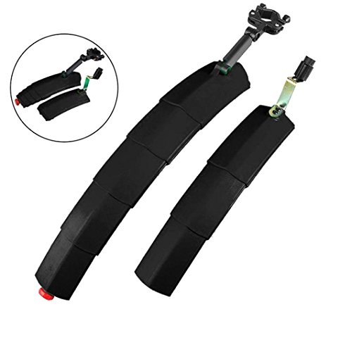 Mountain Bike Fenders Set, Retractable Front Rear Mudguards With Tail Light by Coerni (Black) - Thumbnail 3