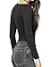 NBB Womens Basic Solid Long Sleeve Round Crew Neck Bodysuit Lingerie with Stretch