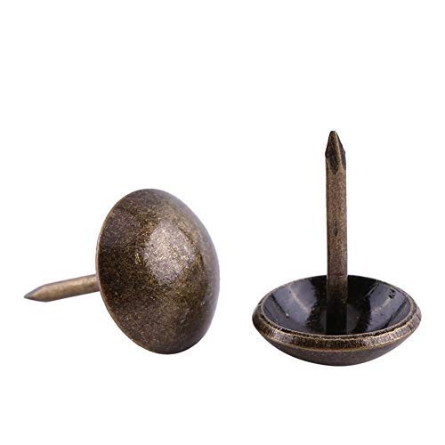 Upholstery Nails 100pcs, Antique Bronze Furniture Studs for Sofa Shoe Decoration Heavy Duty Metal Pins for DIY Craft Projects