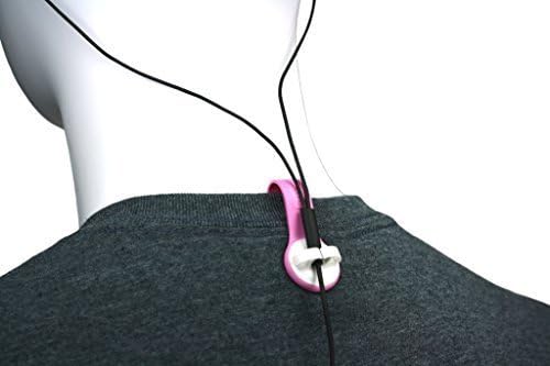 Bud Buttons By SPRK - Magnetic Headphone &amp; Earbud Cord Organizer - Sure Stay Clip Great for Musicians, Runners &amp; Outdoor Fitness (Pink/White)