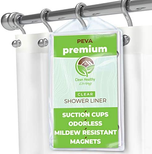 Clean Healthy Living Premium PEVA Clear Shower Curtain Liner