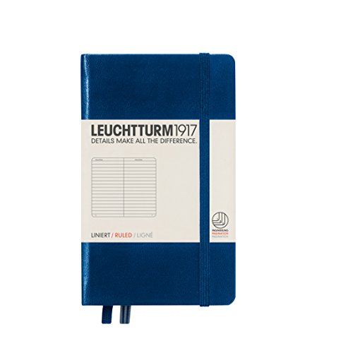 LEUCHTTURM1917 - Notebook Hardcover Pocket A6-187 Numbered Pages for Writing and Journaling (Navy, Ruled)