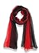 v28 Womens Multi Radient Colors 100% Pure Silk Scarf (41 x 69 inches, BlackRed)