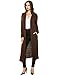 Meaneor Women's Long Sleeve Waterfall Hoodies Open Front Maxi Cardigan Sweater Dark Brown XXL