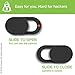 ZOOKYO 9 Webcam Cover Slide for Laptop with White Ring Indicator When Open, Ultra Thin, Online Security, Camera Cover Sticker for MacBook or Any Laptop, 3M Adhesive, Upgraded Model, 9-Pack, Black