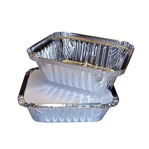 Zcuhen Aluminum Foil Pans with Lids, Baking Pans, 50 Pack Square Disposable Takeout Containers with Foil Lids, Food Containers for Baking, Cooking, Heating, Storing, Prepping Food