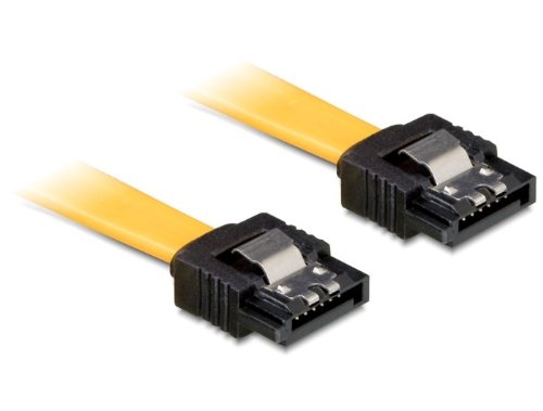 Delock KB000759 SATA 7-Pin Male Straight to SATA 7-Pin Male Straight Cable, Yellow