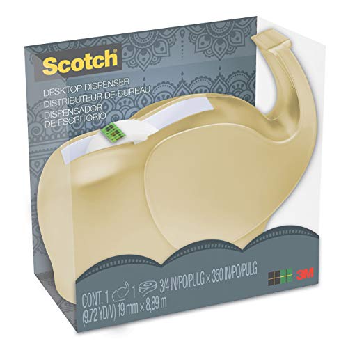 Scotch Desktop Dispenser, Gold Elephant 3/4 in x 350 in (C43-ELPHT) - Thumbnail 2