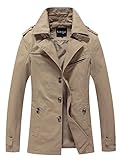 Lega Men's Fall Trench Coat Cotton Belt Outdoor Jacket