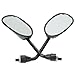 Weksi Motorcycle Street Bike ATV Rear View Rearview Side View Mirrors 8mm + 2 Handlebar Mount (Pack of 2)