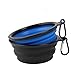 Vivifying Collapsible Dog Bowls, 2 Pack Silicone BPA Free Foldable Travel Dog Bowl for Feed and Water (Black+Blue)