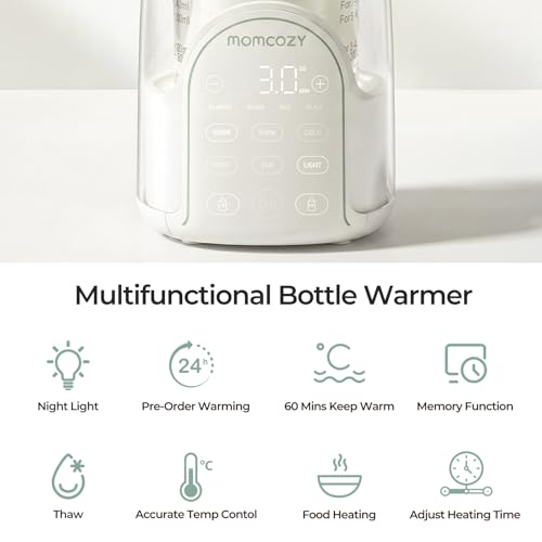 Momcozy NightPro Bottle Warmer for Baby Breast Milk, Built-in Night Light, BPA-Free Tritan, Fullest Nutrients Preserved with Fast & Even Water Bath Warm, Newborn Breastfeeding Essentials Gift for Mom