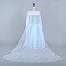 Girls Snow Queen Costume Elsa Dress Christmas Princess Dress Up,Sky Blue,140(US 6)