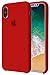 Soft Liquid Silicone iPhone X Cover Case Inner Soft Microfiber Cloth Lining Cushion for Apple iPhone X/10 5.8inch (Red)