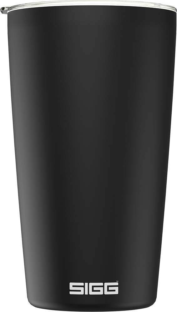 Sigg Neso Cup Black Insulated Reusable Coffee Cup (0.4 L), Pollutant Free and Double Walled Thermal Coffee Cup, Travel Coffee Cup Made of 18/8 Stainless Steel