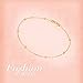 Solid 14K, 18K Gold Bracelets for Women, Real Gold Bead Chain Thin Bracelet, Small, 6.35