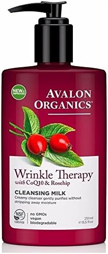 Avalon Organics Wrinkle Therapy CoQ10 Cleansing Milk, 8.50 oz (Pack of 2)