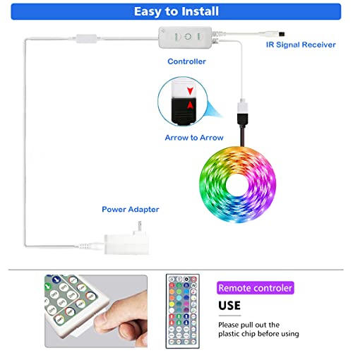 Led Lights for Bedroom, L8star 50ft Rgb Led Strip Lights with Bluetooth