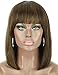 Beauart 12” 100% Remy Human Hair Short Bob Wigs for Women Straight Hair Brown Highlights Bob Wigs with Hair Bangs,Trendy and Natural Looking Everyday Wear Wigs