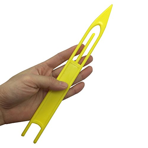 Lonkiktik 9 PCS Size:1#-9# Hard Plastic Fishing Line Net Needle Shuttle Equipment Yellow Color Repair Fishing Netting Needles Shuttles - Thumbnail 2
