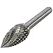 Drillpro 5Pcs 12MM Head Tungsten Carbide Rotary Point Burrs Die Grinder 6mm Shank Cutter