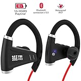 12+Hours Sport Bluetooth Headphones - Professional Wireless Sport Earphones w/Mic - IPX7 Waterproof Deep Bass Music in-Ear Earbuds for Gym, Exercise, Running Workout for Men, Women