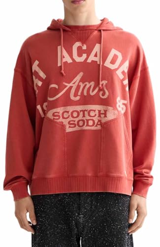 Scotch & Soda Sudadera con Capucha Wash Artwork, Ketchup 610, L