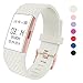 Wearlizer Compatible with Charge 2 Bands Accessories Silicone Strap Replacement Charge 2 Special Edition Lavender Rose Gold Buckle White